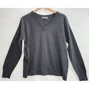 Icebreaker Women's V-Neck Gray Wool Sweater Size Large